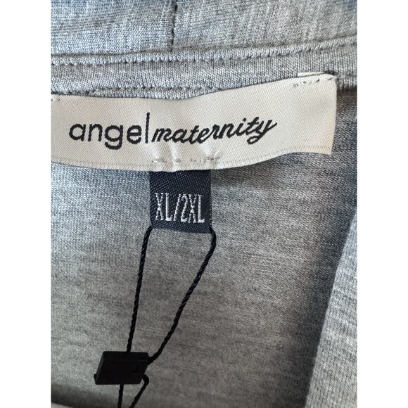 Angel Maternity Womens Sz XL/2XL Bamboo Robe Grey Crochet Trim Hospital Robe NWT - Picture 7 of 13